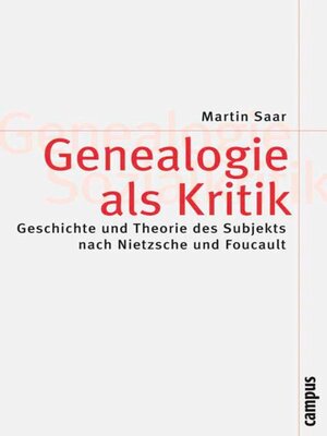 cover image of Genealogie als Kritik